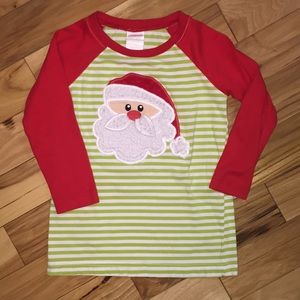 Ricrac and Ruffles Santa shirt size 5
